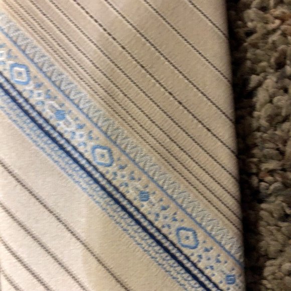 Vintage Wemlon by Wembley Tie Youth Size Clip-on Used Beige Blue - Picture 4 of 8